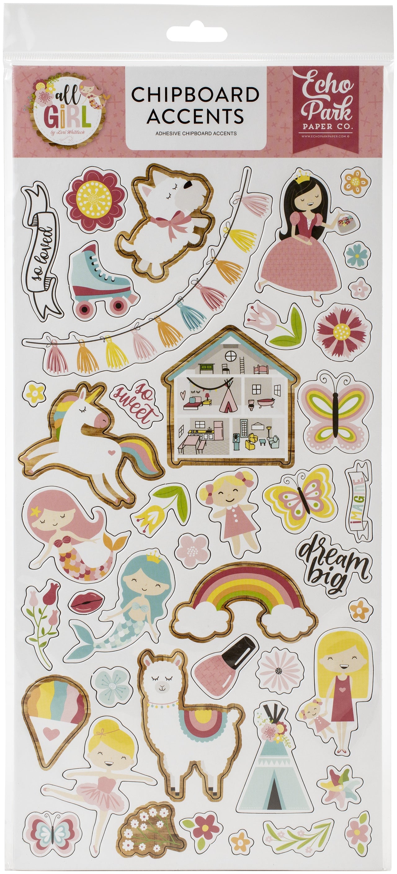 Echo Park Paper All Girl Chipboard 6"X13" - Accents