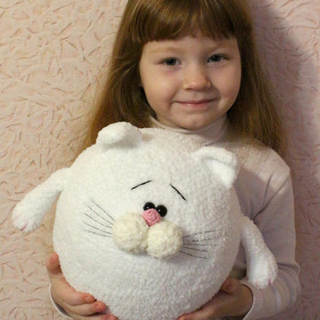 White fat cat "Snowball" toy