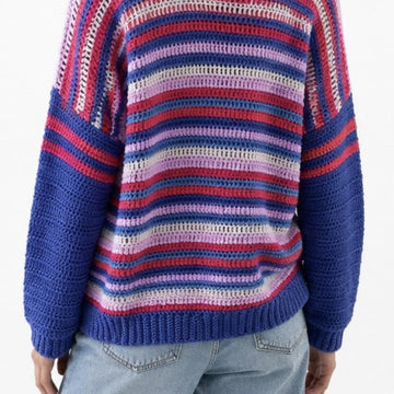 Stripy crochet jumper