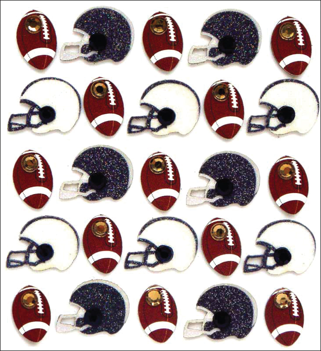 Jolee's Cabochon Dimensional Repeat Stickers - Footballs & Helmets