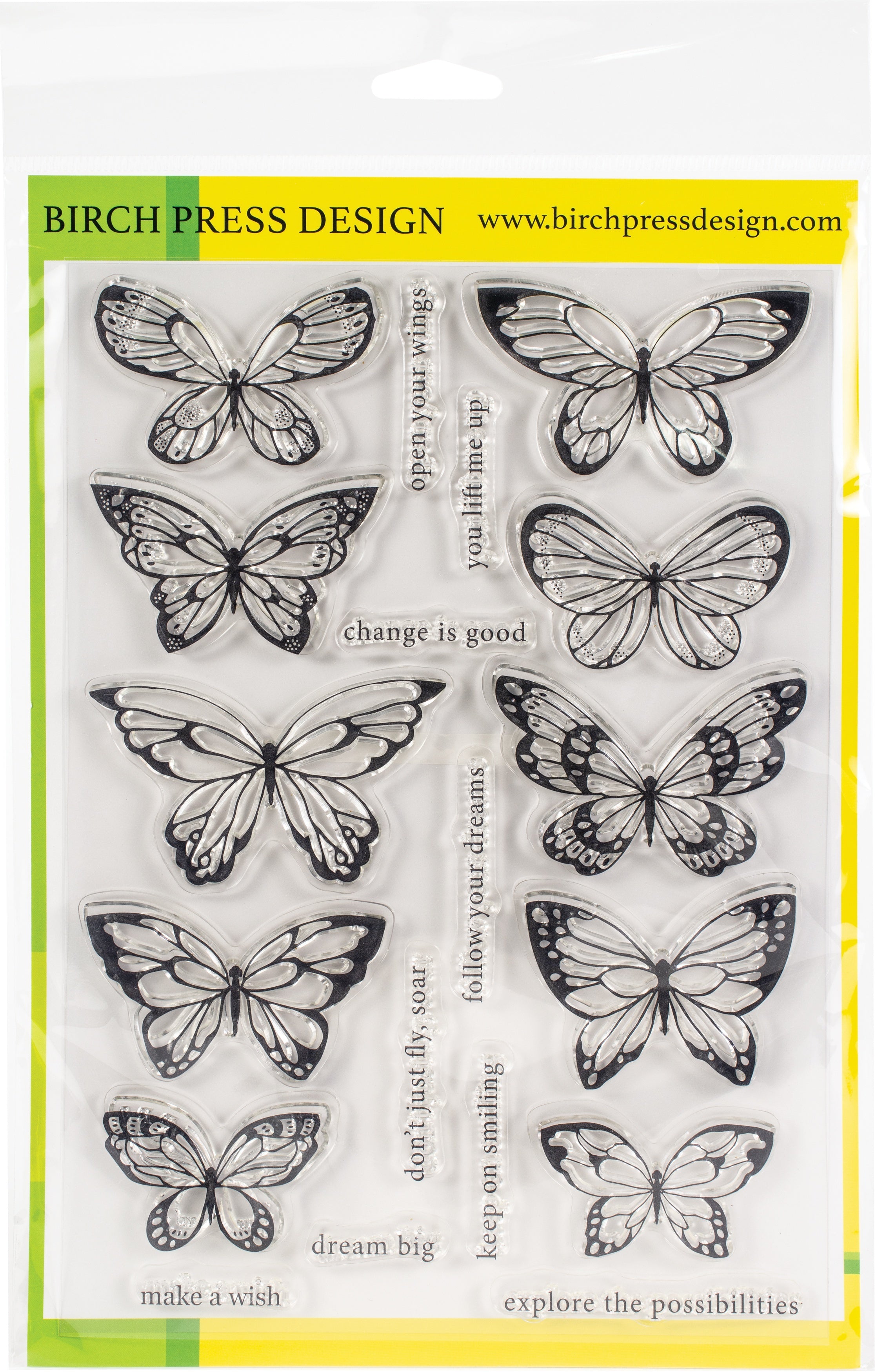 Memory Box Birch Press Designs Clear Stamps - Lovely Butterflies