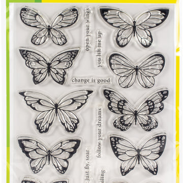 Memory Box Birch Press Designs Clear Stamps - Lovely Butterflies