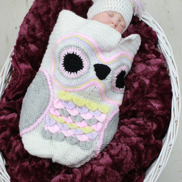 245- Owl Cocoon Baby Crochet Pattern UK & USA Terms #245