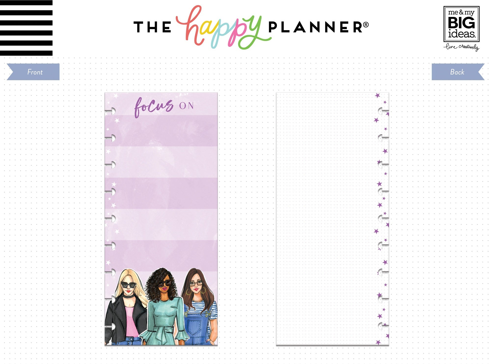 Happy Planner X Rongrong Fill Paper Half Sheet 60/Pkg - Focus On