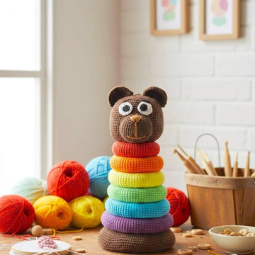 Rainbow Bear stacking rings toy