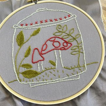 Jennifer Jangles Four Stitch Sampler Terranium Embroidery Kit