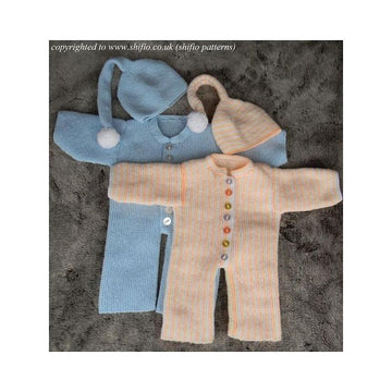 Knitting Pattern baby all in one  #182