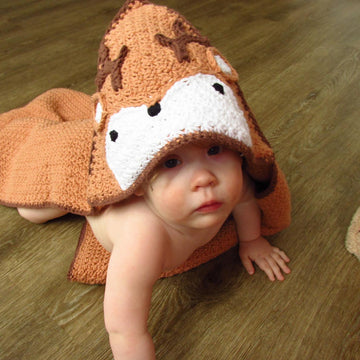 Deer Hooded Towel with Matching Washcloth