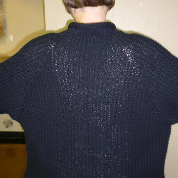 Woman's Neckdown Kimono Jacket in Reverse Broken Rib