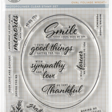 Pinkfresh Studio Clear Stamp Set 4"X6" - Oval Foliage