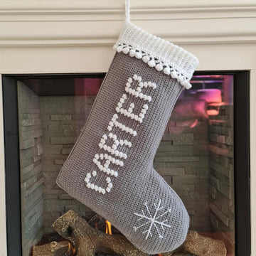 Personalised Bobble Name Christmas Stocking