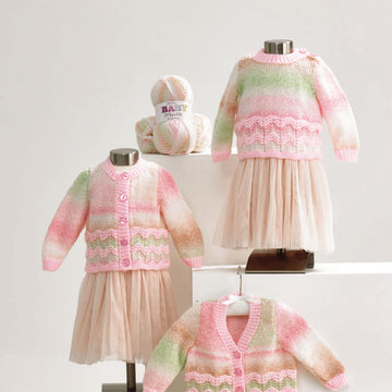 Cardigan and Jumpers in James C. Brett Baby Marble DK - JB620 - Leaflet