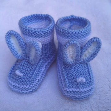 Blue  Bunny Baby Booties