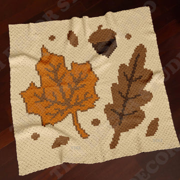 C2C CROCHET PATTERN Autumn Leaves Blanket Maple Graph Baby Throw Mother's Day Lapghan