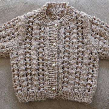 Jenna - babies 8ply lace cardigan
