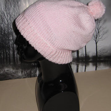 Simple Bobble Slouch Hat