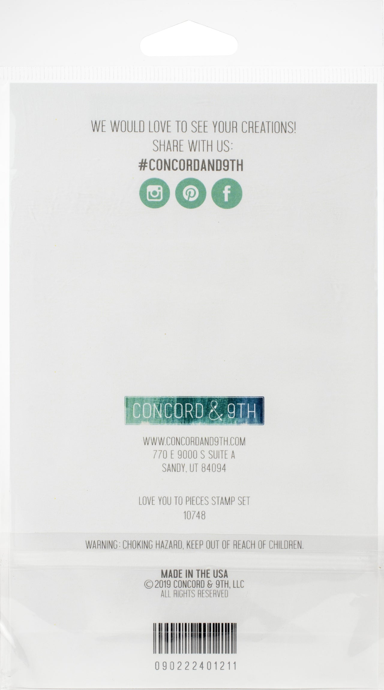Concord & 9th Clear Stamps 4"X6" - Love You To Pieces