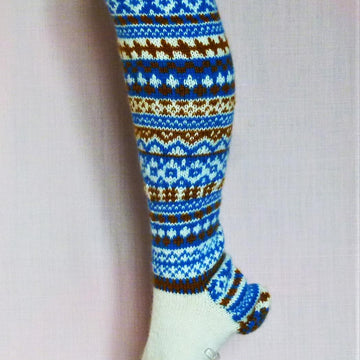 Fair isle knee high socks