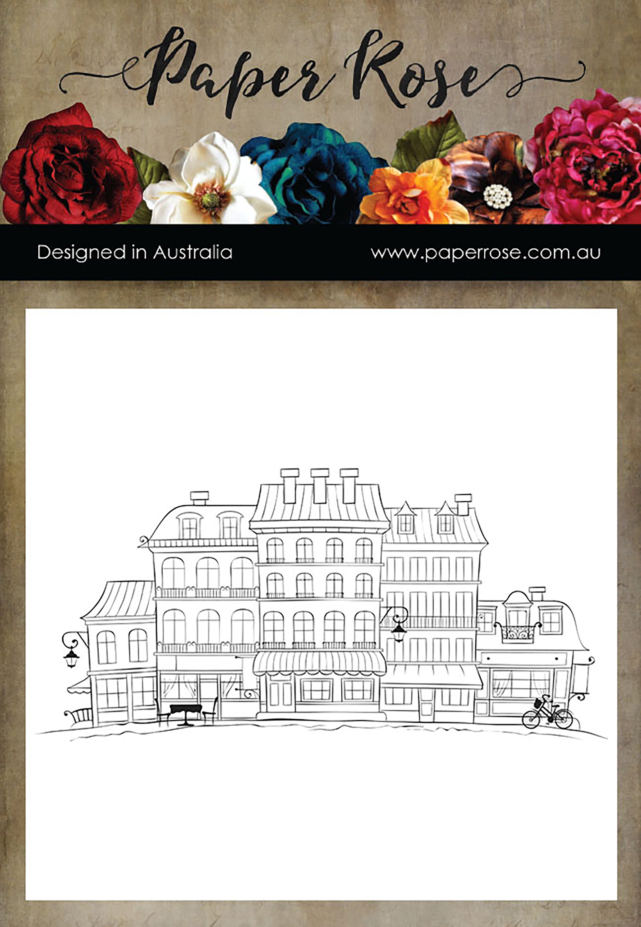 Paper Rose Cling Stamps - City Scene