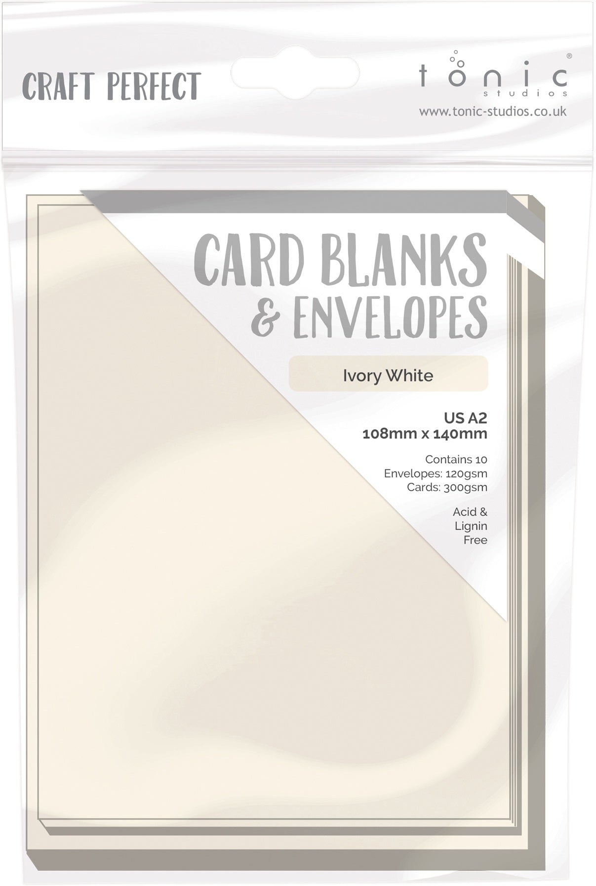 Tonic Studios Craft Perfect Card Blanks US A2 - Ivory White