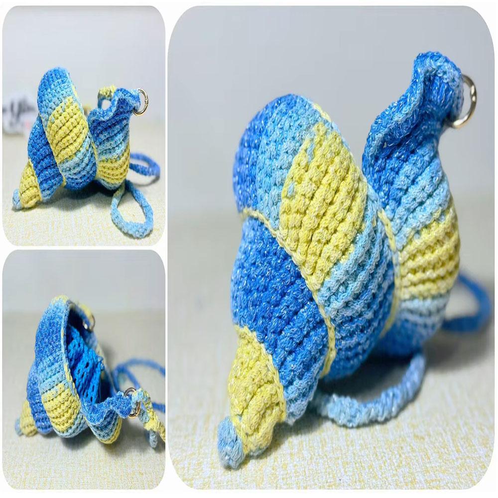 Spiral Shell Bag Crochet Pattern | Seashell Drawstring Purse