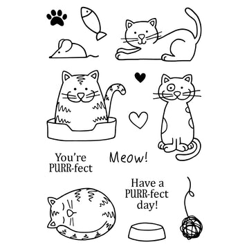 Jane's Doodles Clear Stamps 4"X6" - Cats