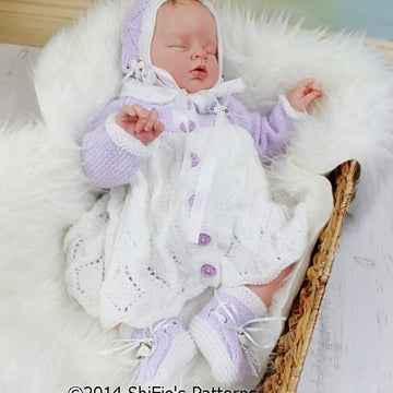 Diamond Dreams Matinee Knitting Pattern#110