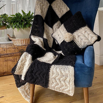 Chess Afghan and Two Cushion Covers