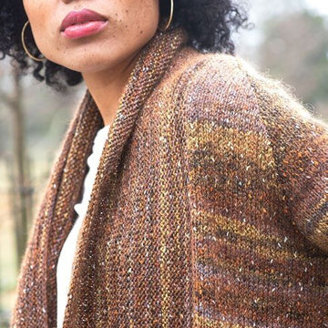 Spencer Cardigan in Berroco Sesame & Aerial - Downloadable PDF
