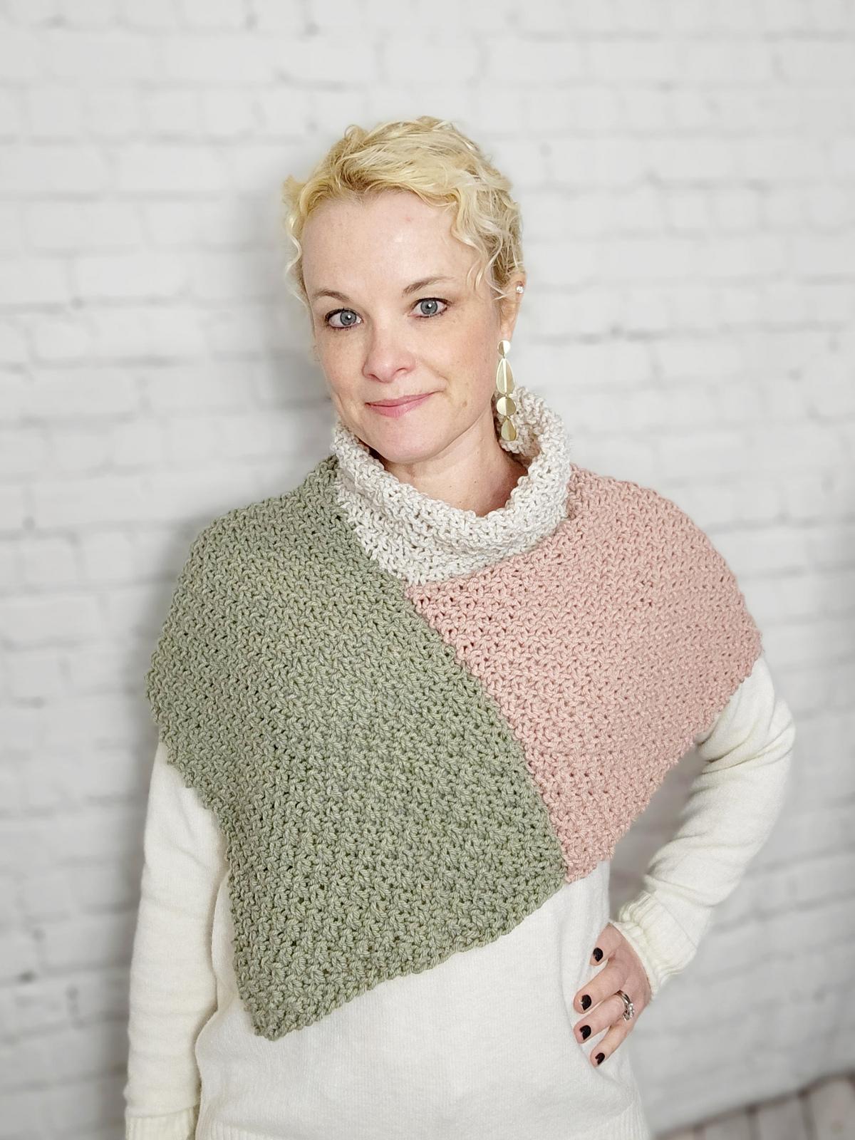 Mossy Turtleneck Poncho