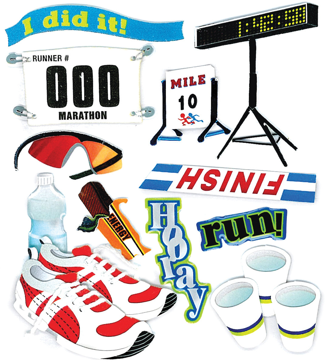 Jolee's Boutique Dimensional Stickers - Marathon Runner