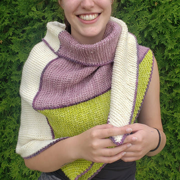 Cubic Tunisian crochet shawl.