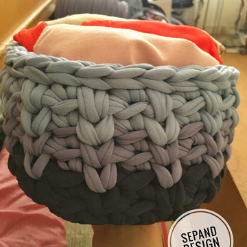 Zpagetti (t shirt) yarn basket- Oval base