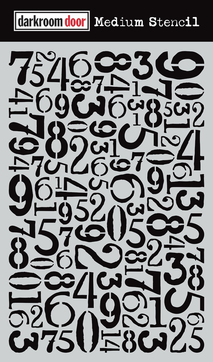 Darkroom Door Stencil 6"X9" - Number Jumble