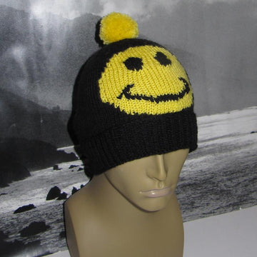 Smiley Bobble Beanie smile Pom Pom Hat