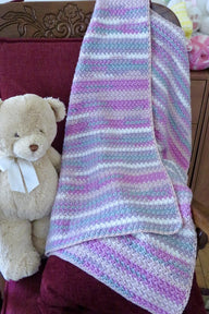 Pastel Suzette Stitch Baby Blanket – King Cole DK- Eagle Beach- Crochet Pattern