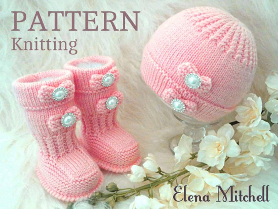 Knitting PATTERN Baby Shoes Baby Hat Baby Set 0 - 18 months