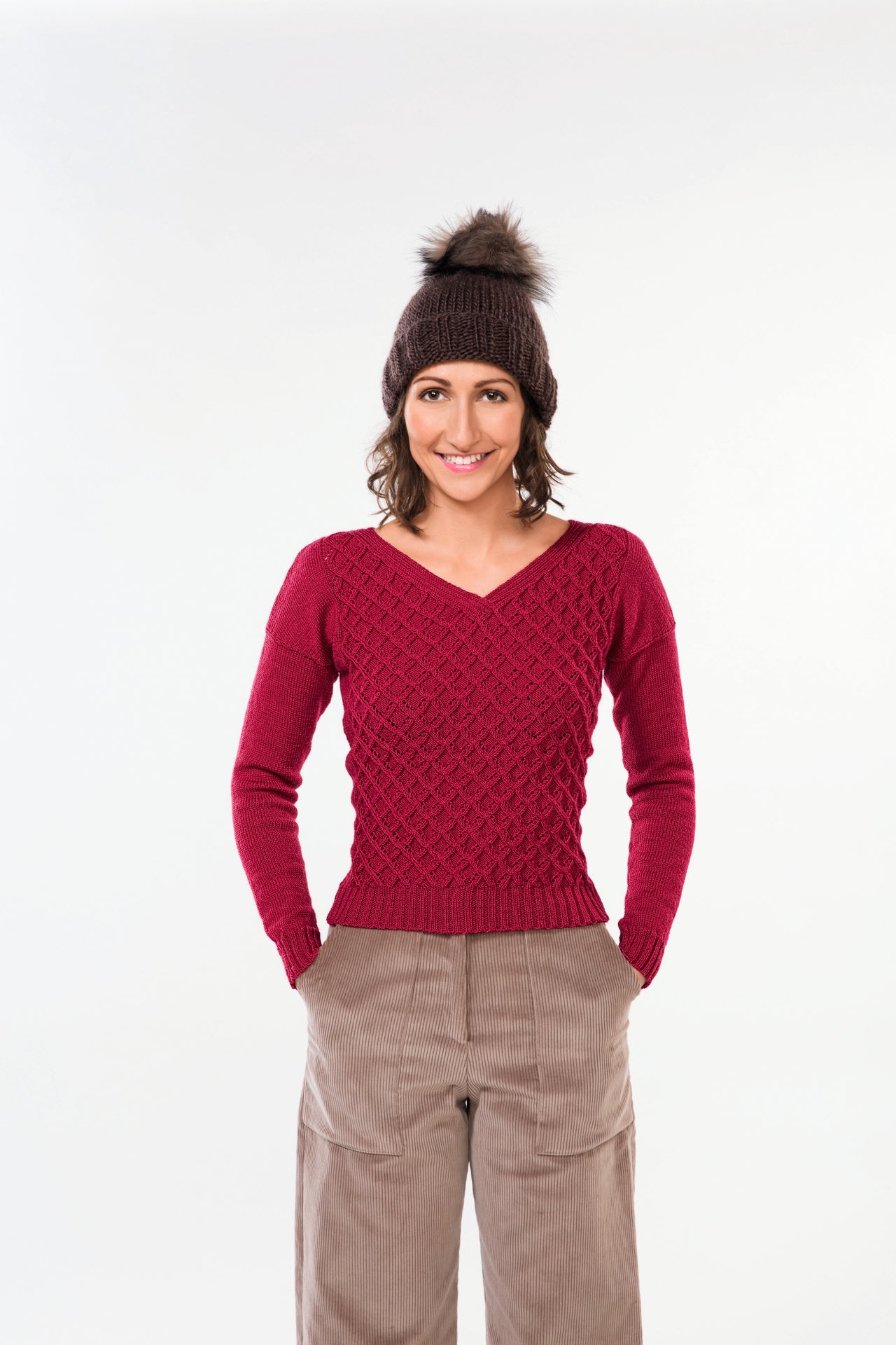 Women V Neck Sweater in Bergere de France Merinos 2,5 - 60508-417 - Downloadable PDF