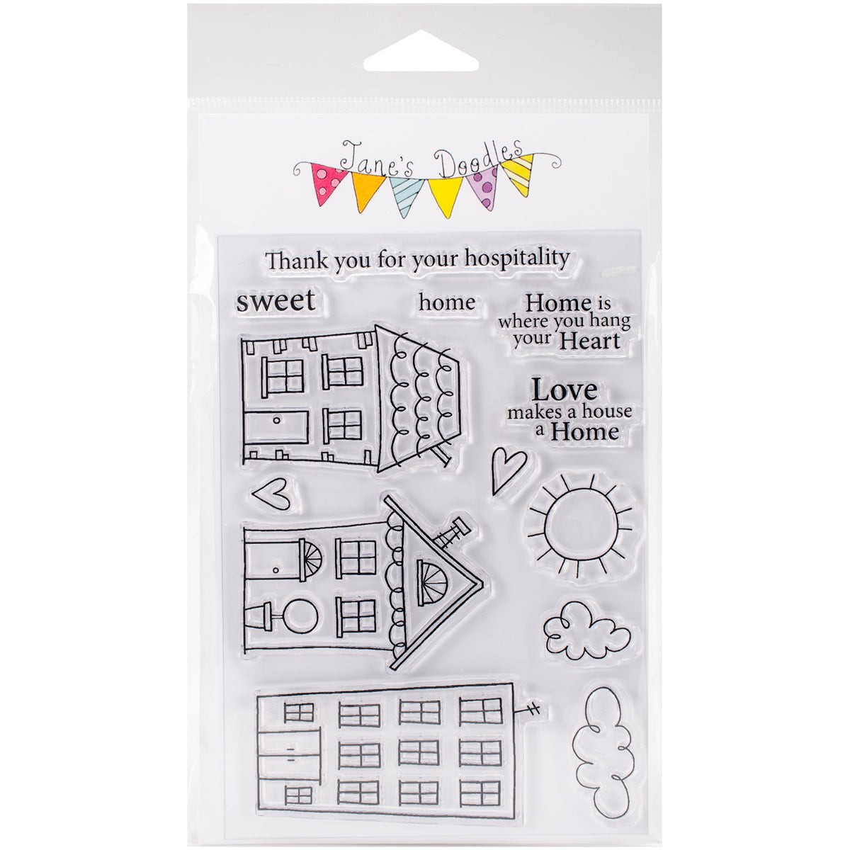 Jane's Doodles Clear Stamps 4"X6" - Home Sweet Home
