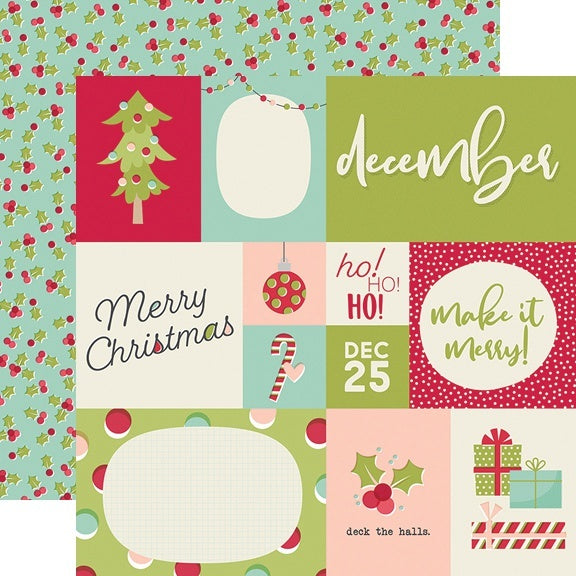 Simple Stories Best Year Ever Double-Sided Cardstock 12"X12" 25/Pkg - December 4"X6" Elements