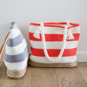 Striped beach bag