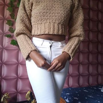 Cropped crochet sweater pattern