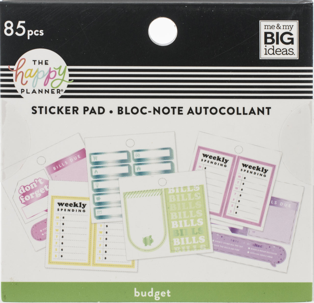The Happy Planner Tiny Sticker Pad - Budget, 85/Pkg