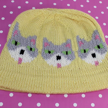 Cat Emoji Ski Beanie Hat