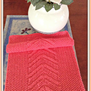 Seed Stitch Chevron Knit Towel