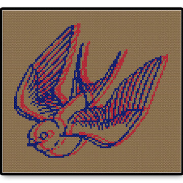 3D Swallow - PDF Cross Stitch Pattern