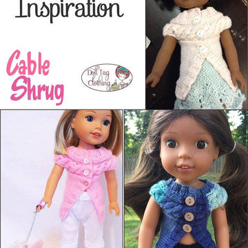 Cable Shrug for 14 to 14.5 inch Dolls