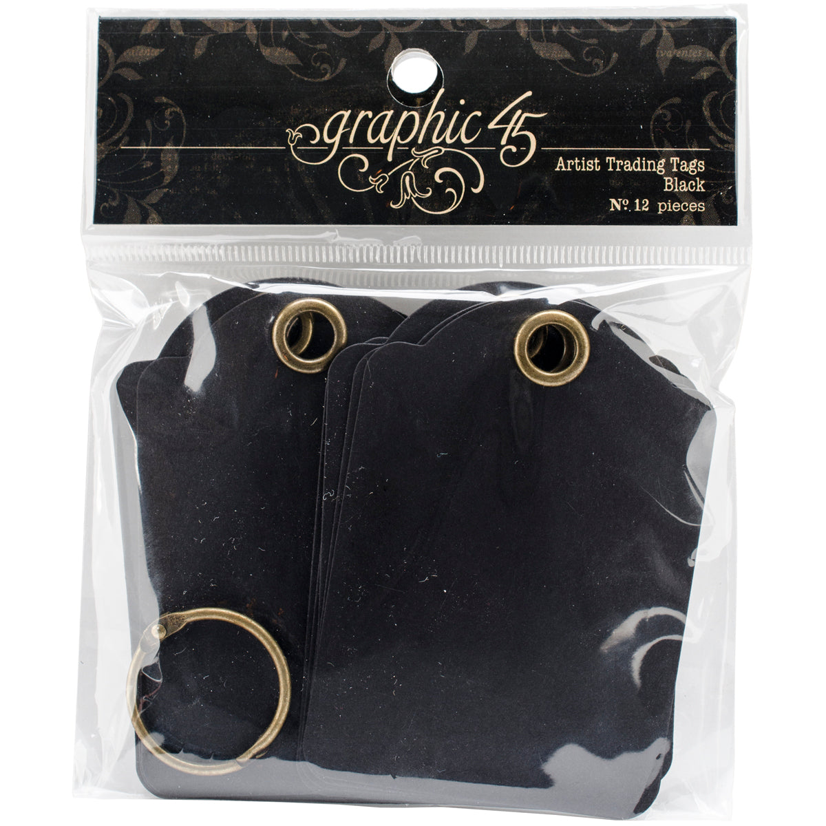 Graphic 45 Staples Artist Trading Tag Album 3.5"X2.5" - Black
