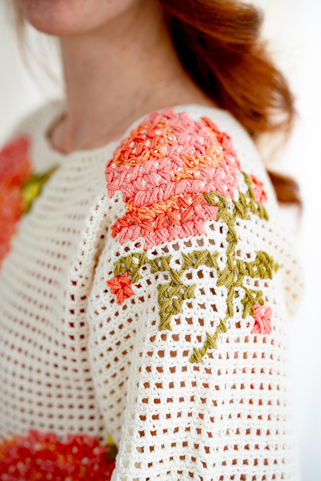 Summer Roses Cross Stitch Top