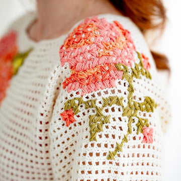 Summer Roses Cross Stitch Top